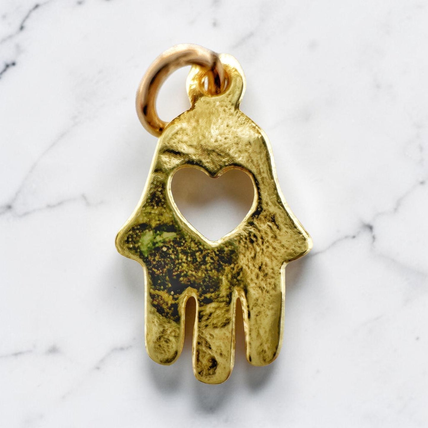 Gold Filled Hamsa Heart Necklace