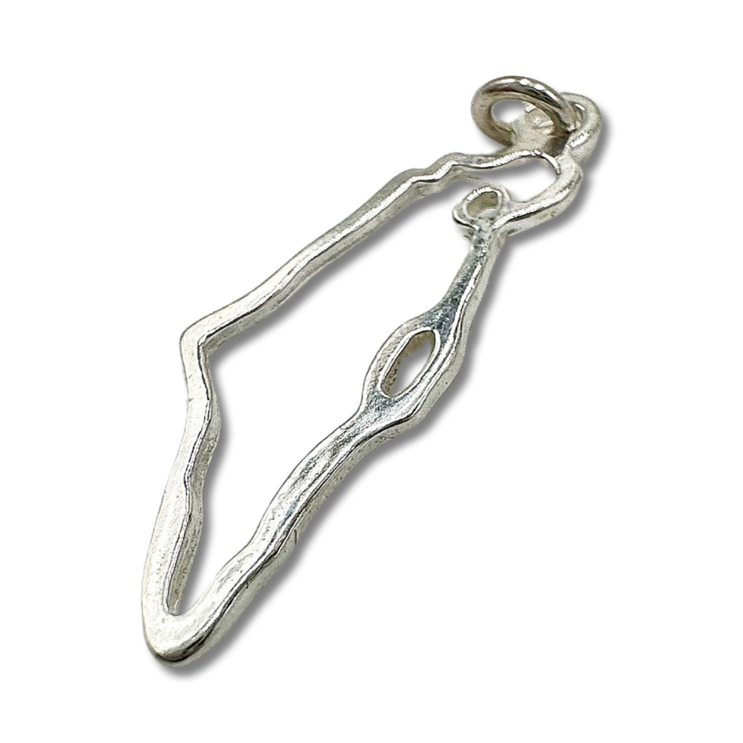 Sterling Silver/ Gold Israel Map Pendant