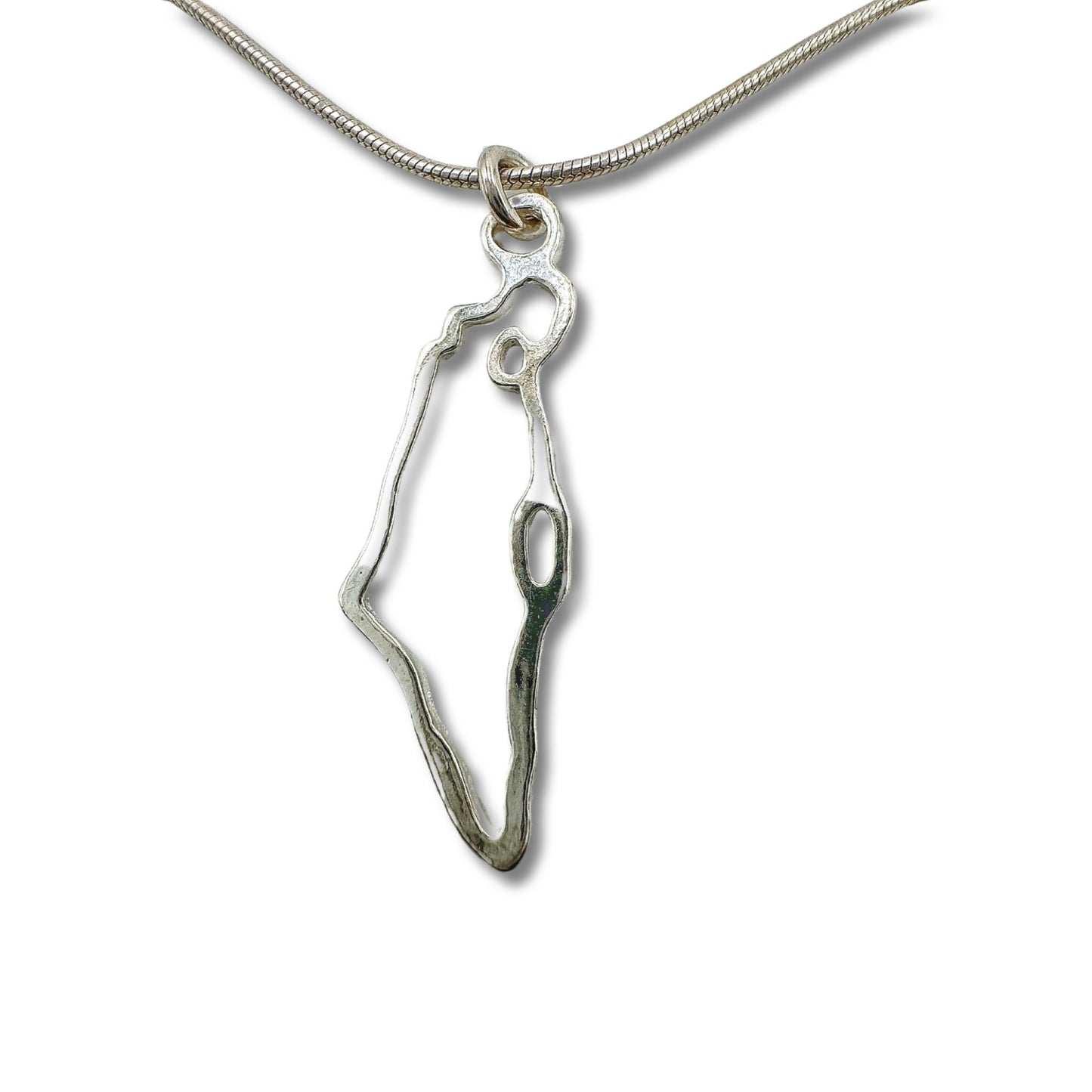 Sterling Silver/ Gold Israel Map Pendant