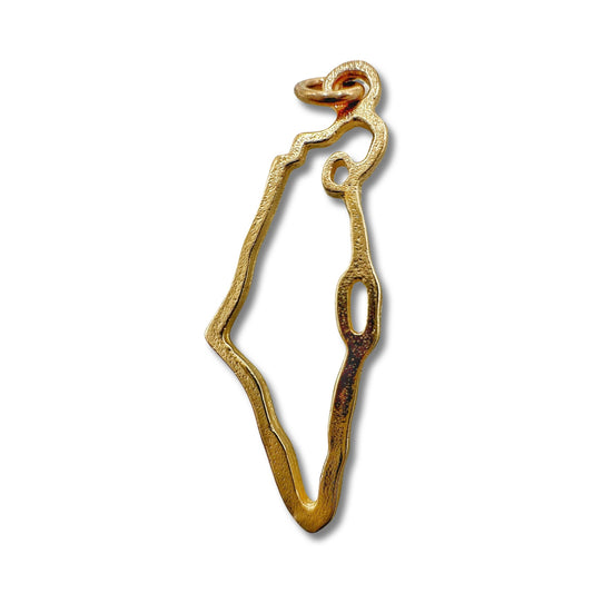 Sterling Silver/ Gold Israel Map Pendant