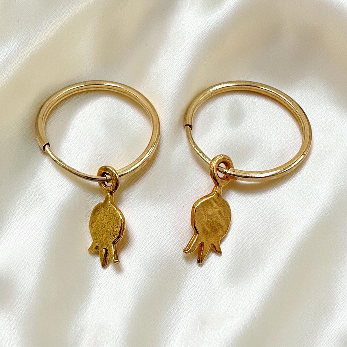 Boucles d'oreilles Grenade en plaqué or
