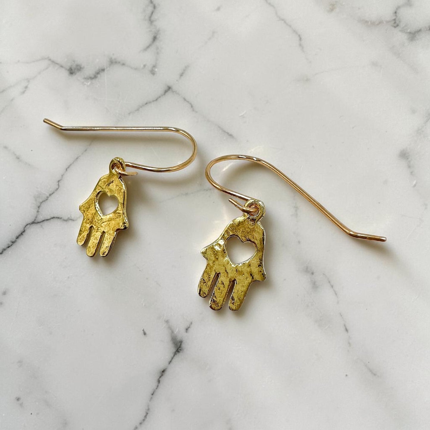 Gold Filled Hamsa Earrings