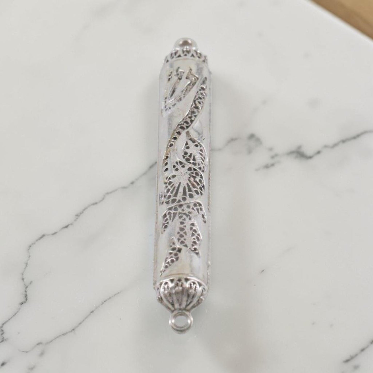 Small Sterling Silver Mezuzah Case Handmade Yemenite Filigree