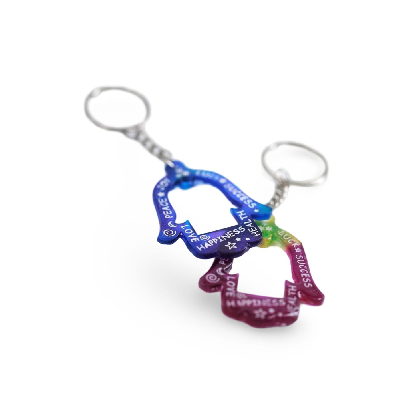 Seven Blessings Hamsa Keychain