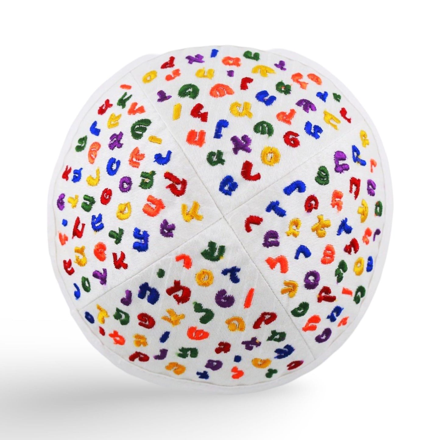 White Alphabet Embroidered Kippah