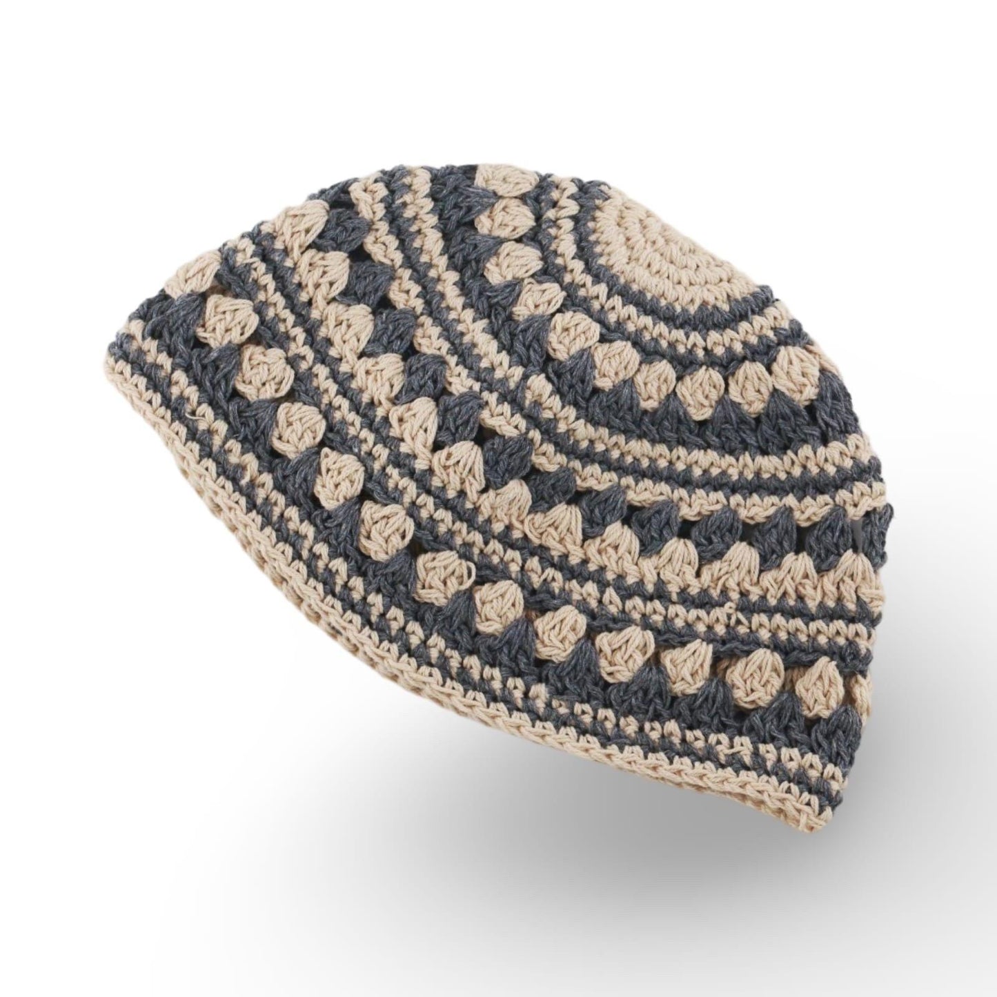 Beige Big Kippah 100% Cotton Jewish Yarmulke