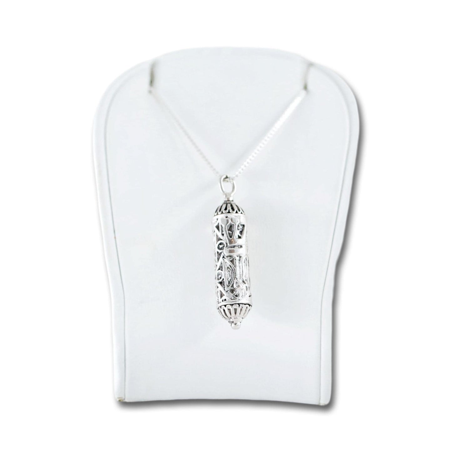 Sterling Silver Mezuzah Pendant Necklace