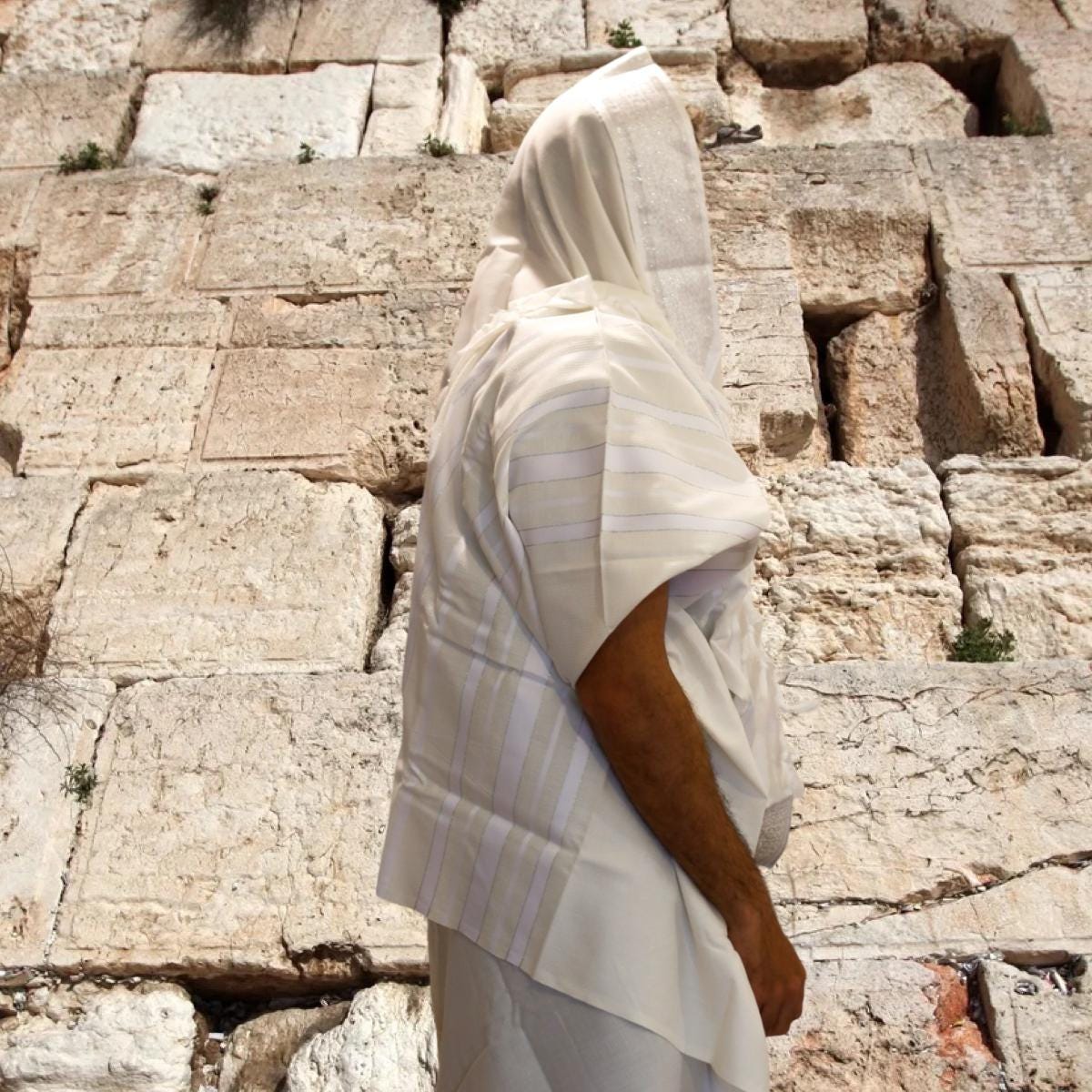 Silver Wool Hand Made Prayer Shawl