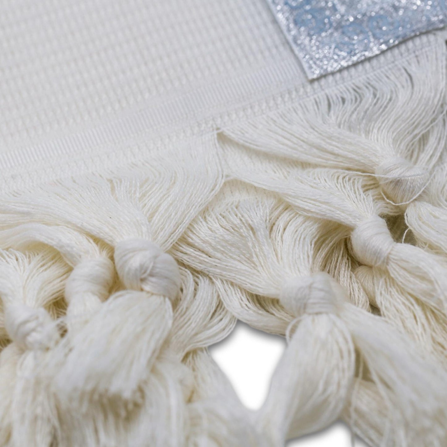 Light Blue Wool Hand Made Prayer Shawl