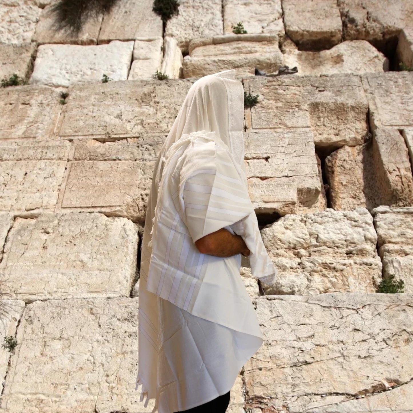 Silver Wool Hand Made Prayer Shawl