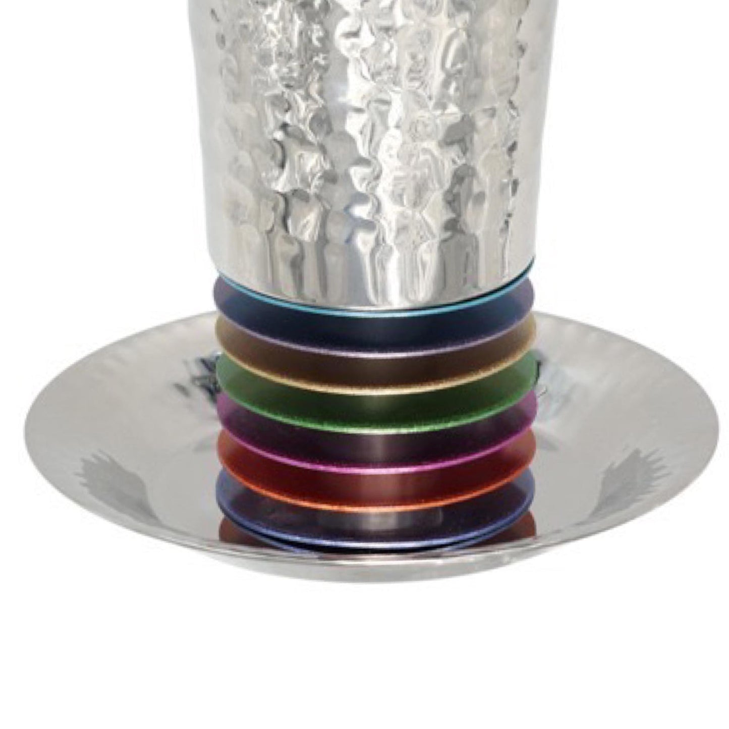 Blue/Multi Colored Rings Kiddush Cup