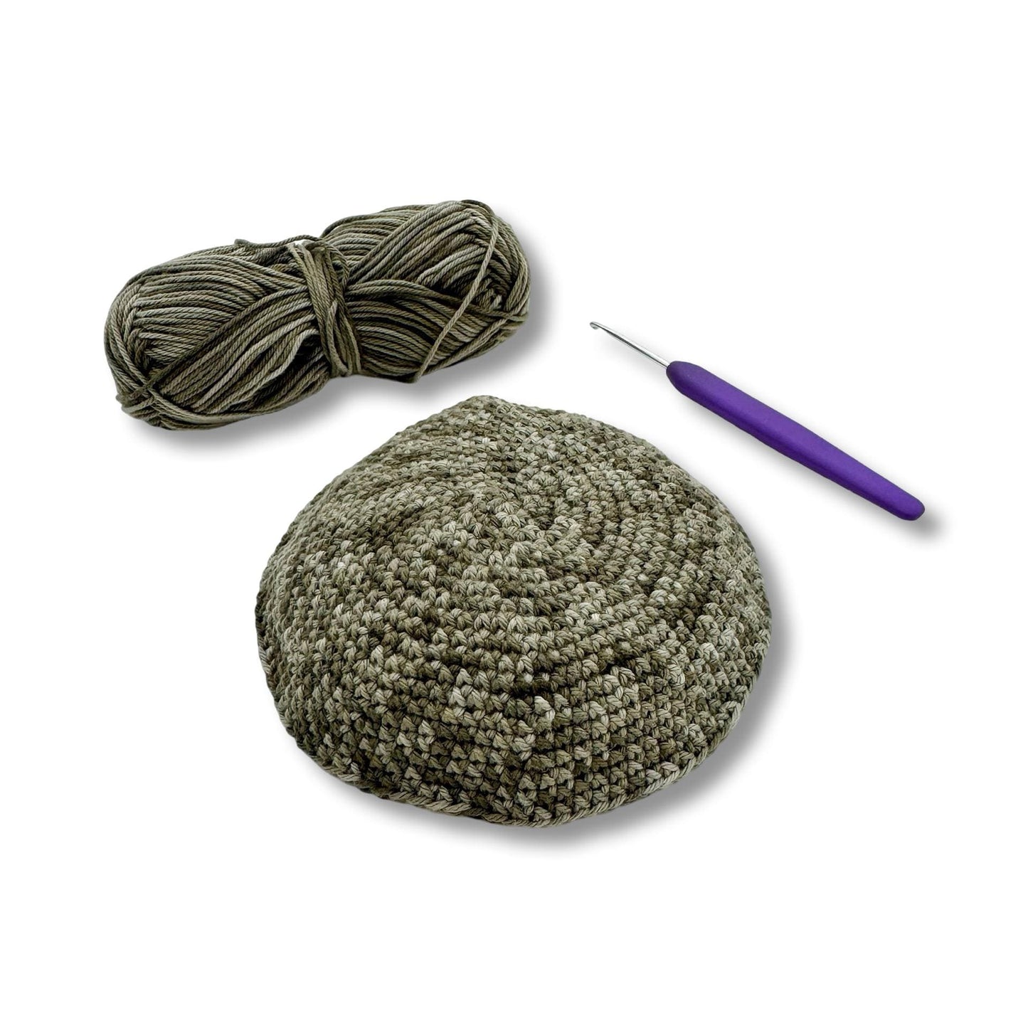 Brown Cotton knitted Hand Made Kippah