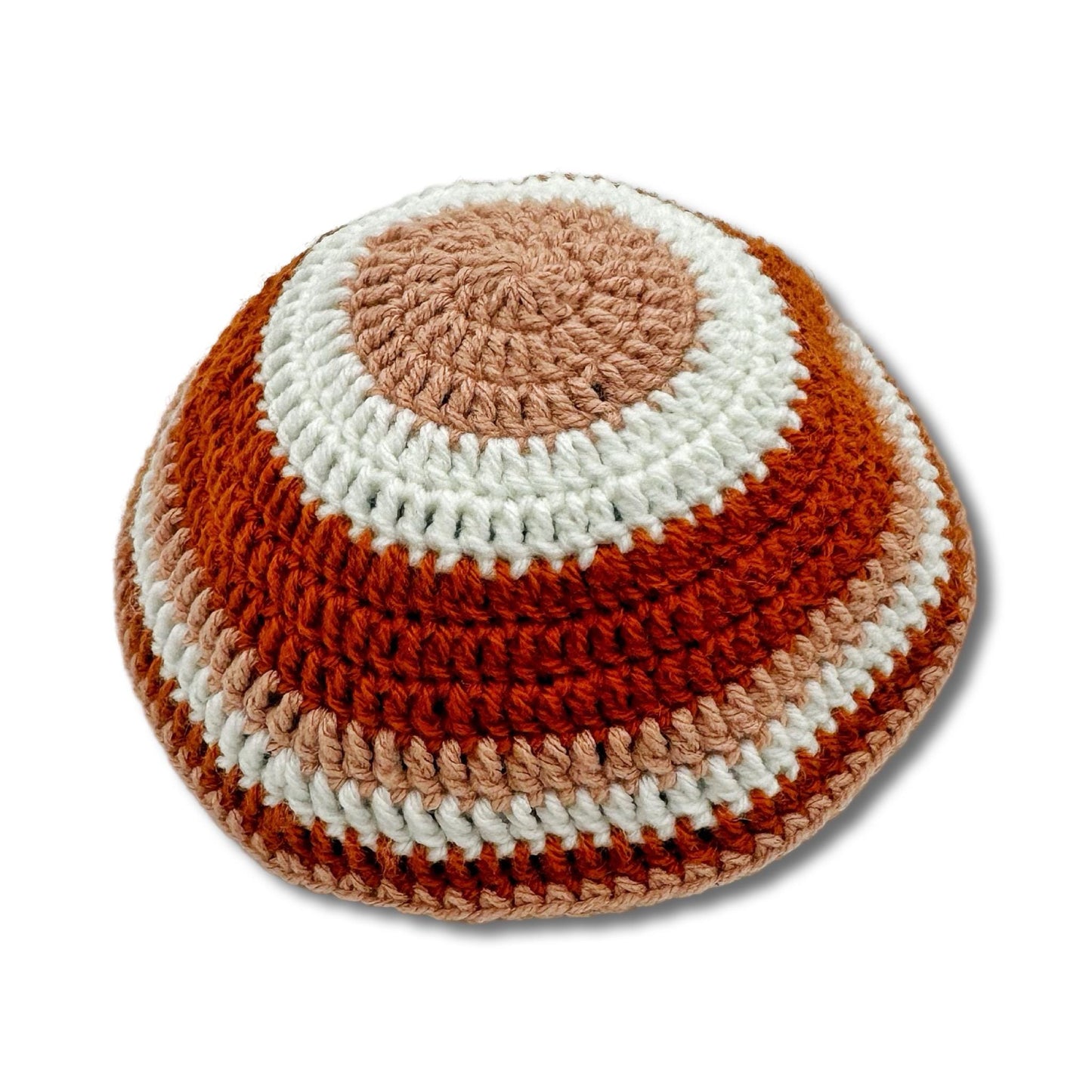 Red & White Cotton knitted Hand Made Kippah