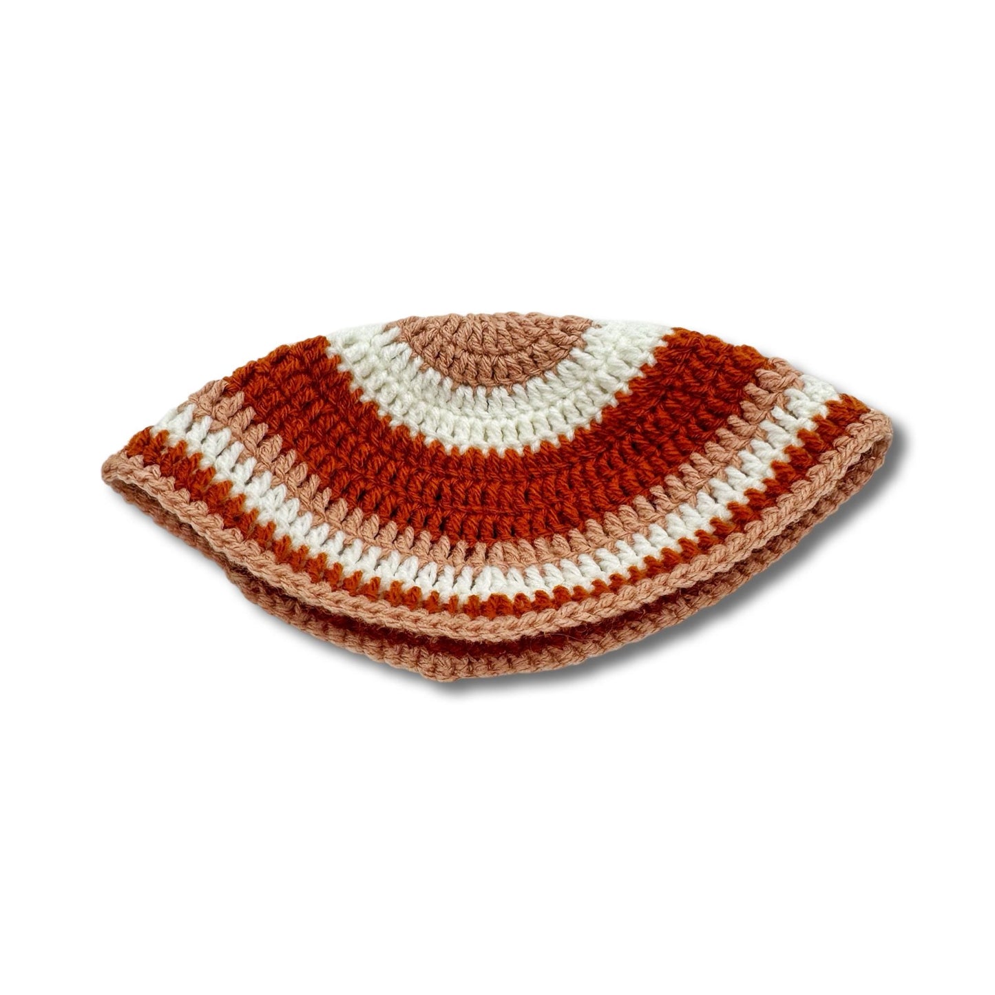Red & White Cotton knitted Hand Made Kippah