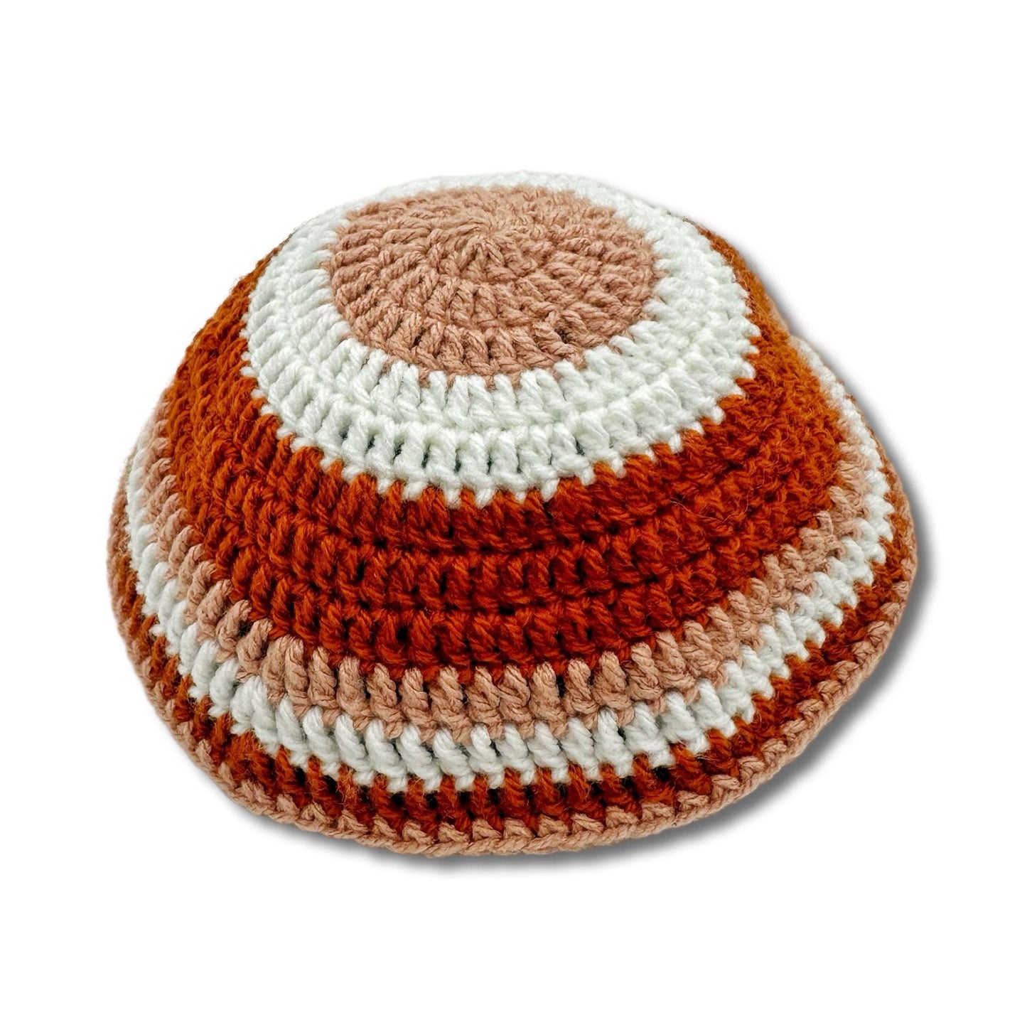 Red & White Cotton knitted Hand Made Kippah