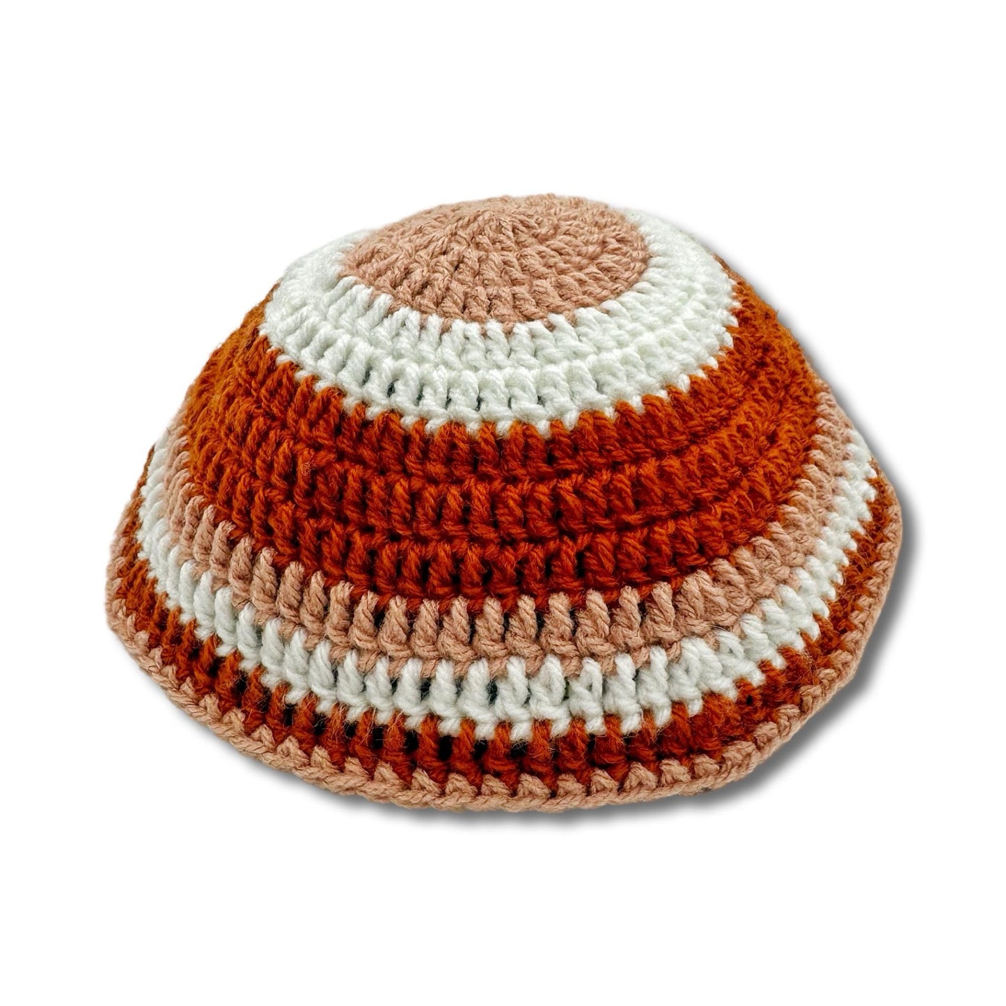 Red & White Cotton knitted Hand Made Kippah