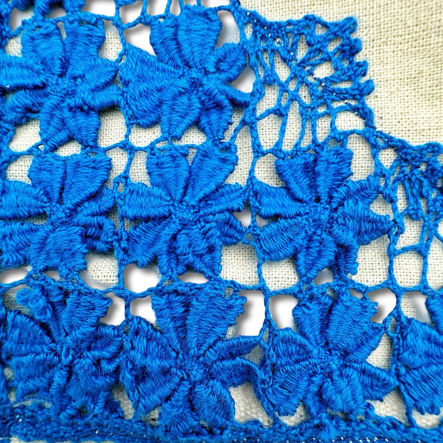 Blue Handmade Floral Challah Cover