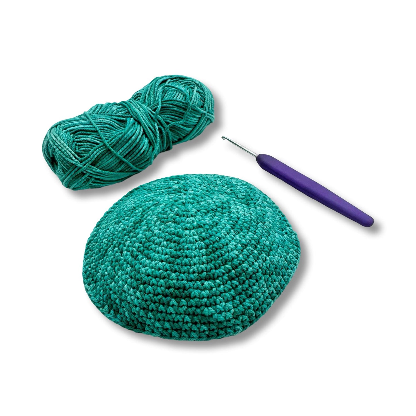 Blue Cotton knitted Hand Made Kippah