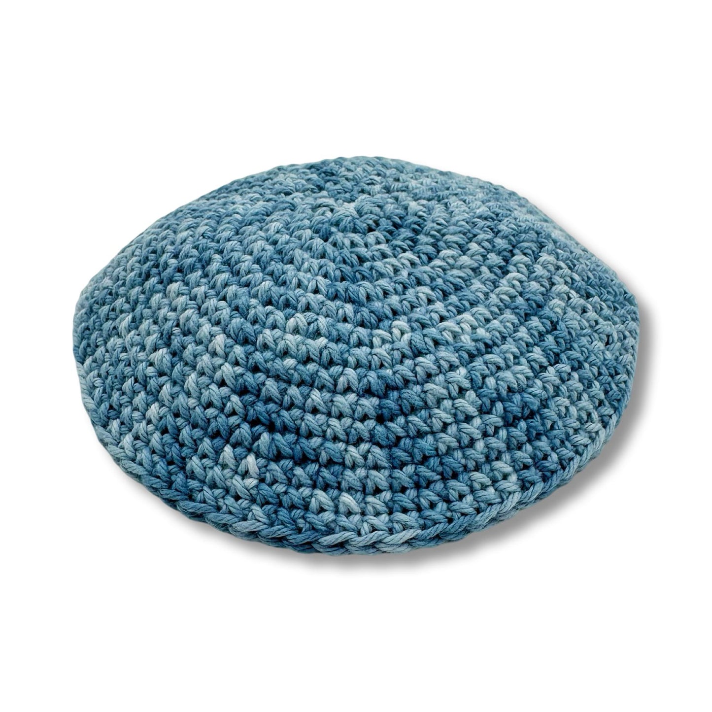 Blue Cotton knitted Hand Made Kippah