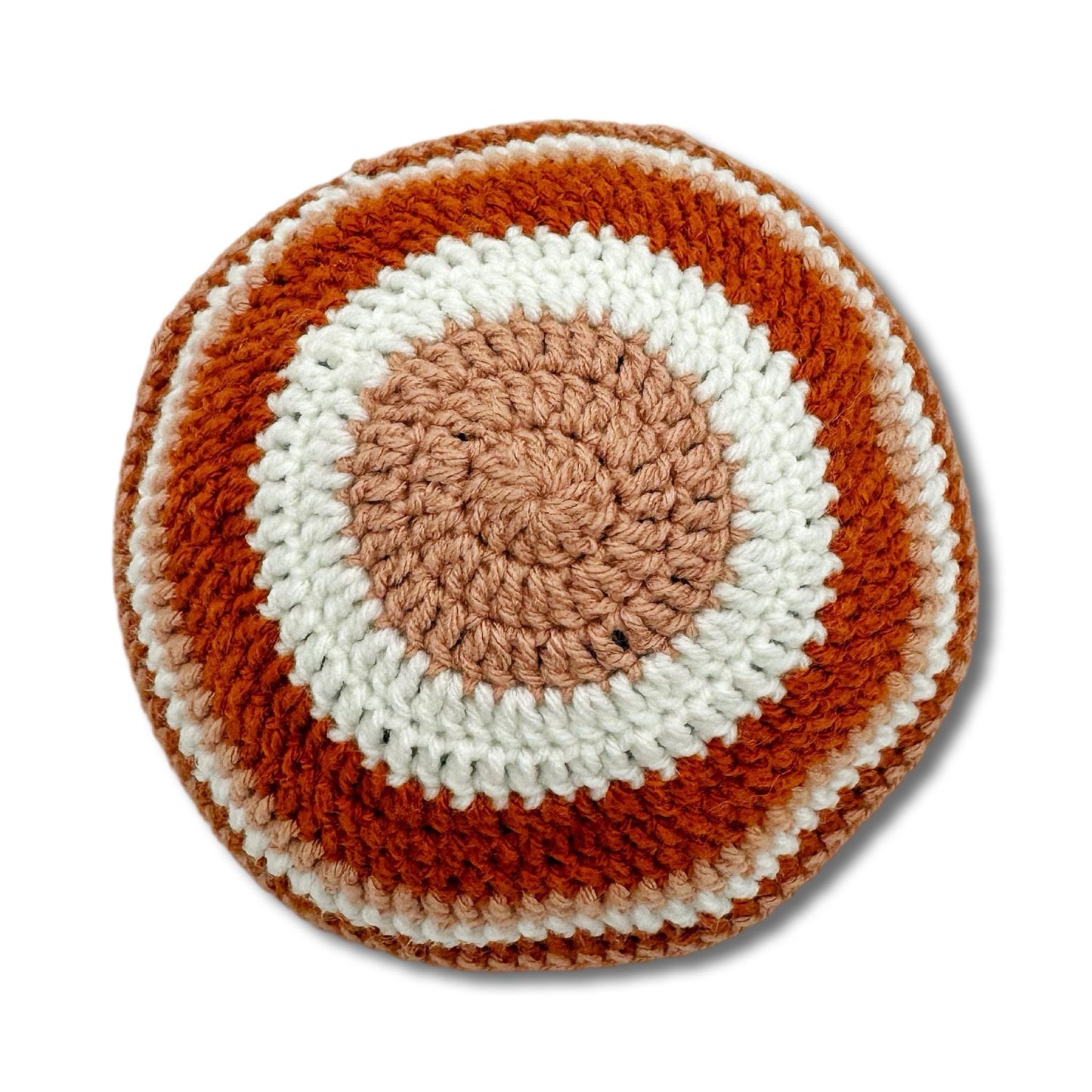 Red & White Cotton knitted Hand Made Kippah
