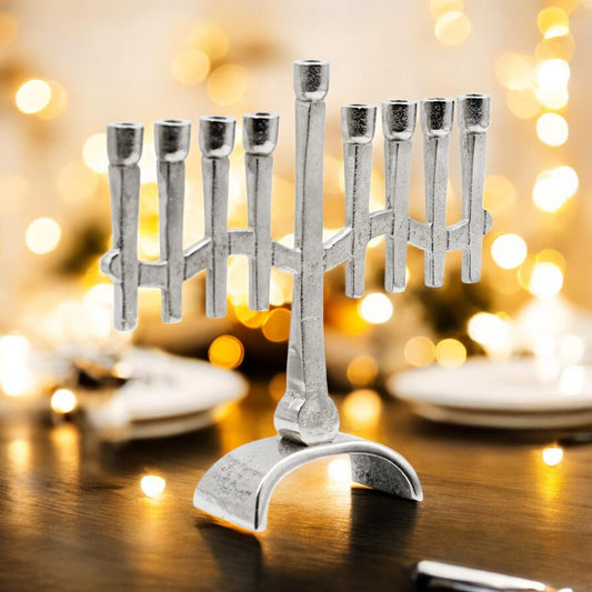 Vintage Design Silver Menorah