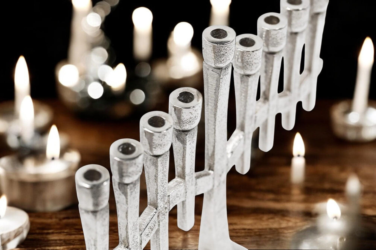 Vintage Design Silver Menorah