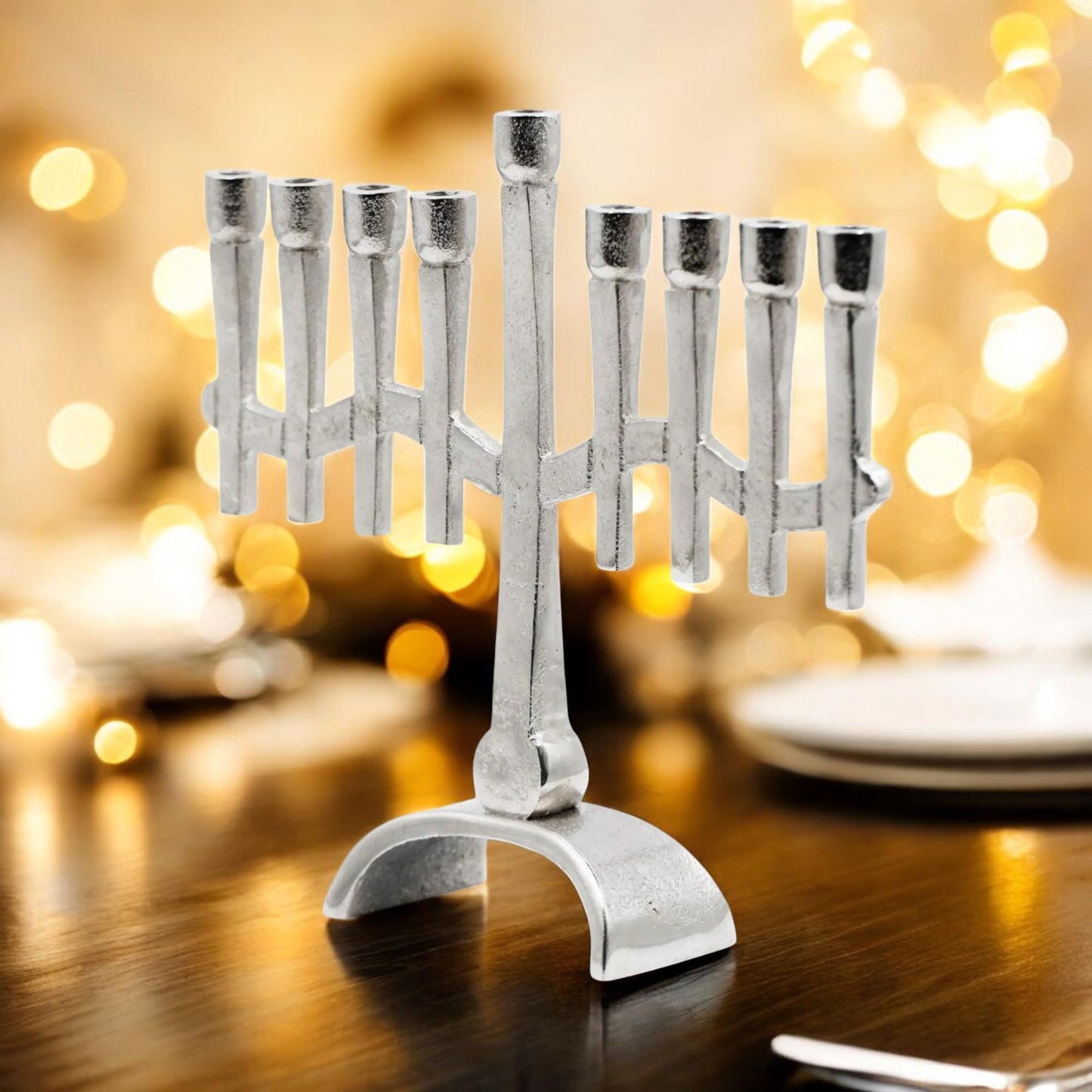 Vintage Design Silver Menorah