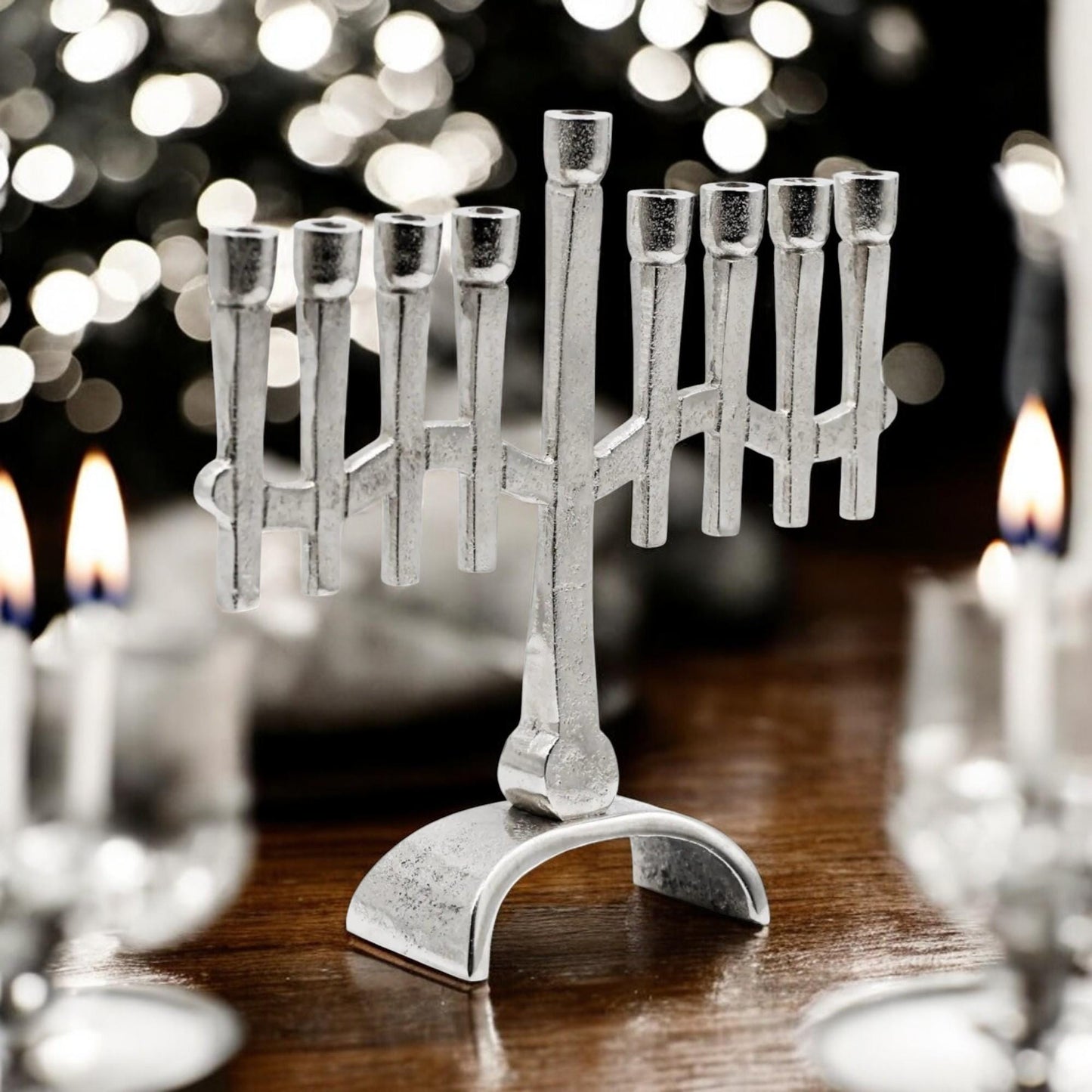 Vintage Design Silver Menorah