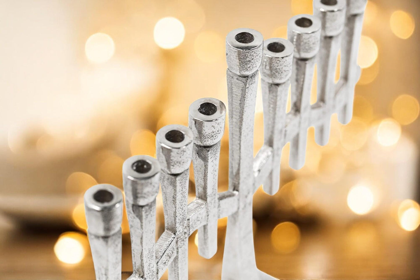 Vintage Design Silver Menorah