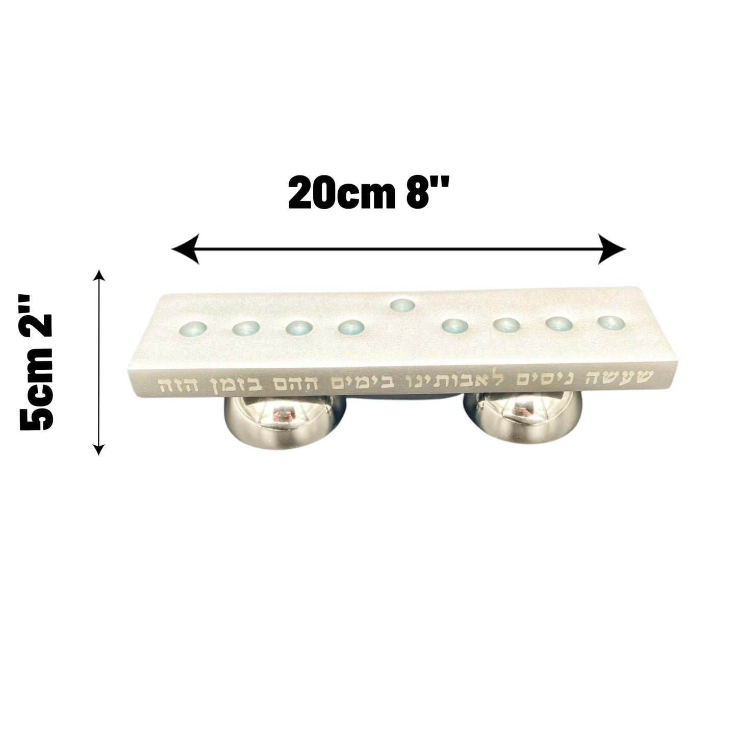 2-in-1 Silver Hanukkah Menorah & Shabbat Candlesticks