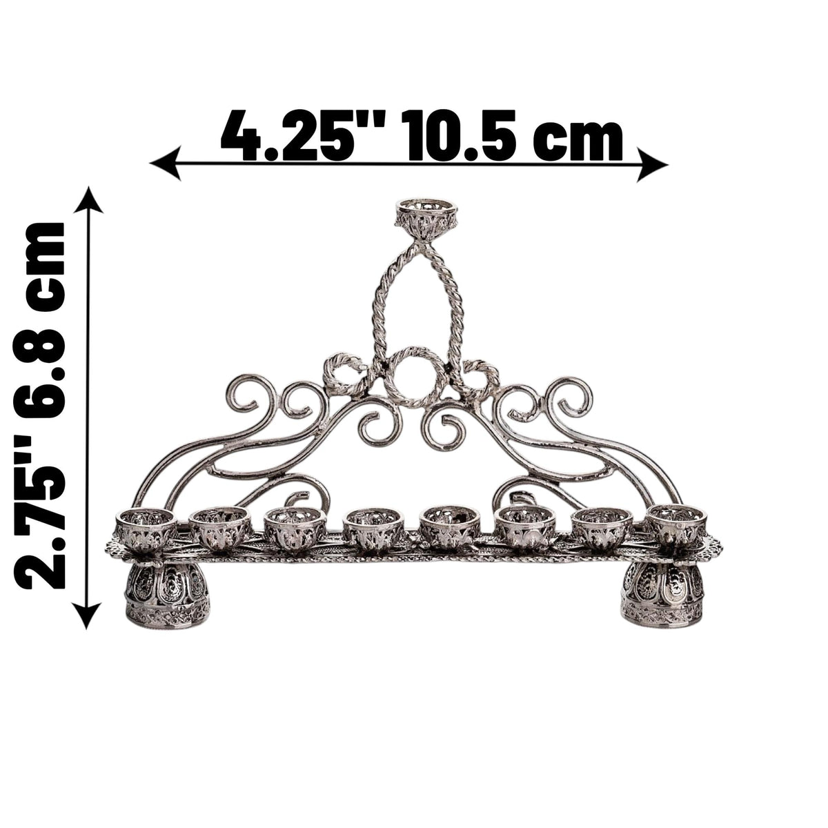 Mini ménorah à 9 branches en argent sterling