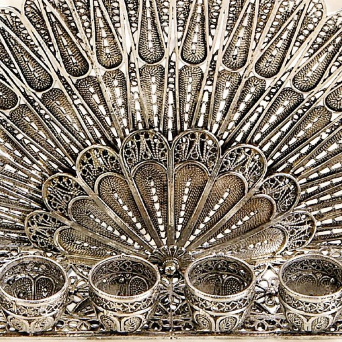 Sterling Silver Yemenite Filigree Menorah | Handcrafted Judaica | Small & Medium Hanukkah Gift