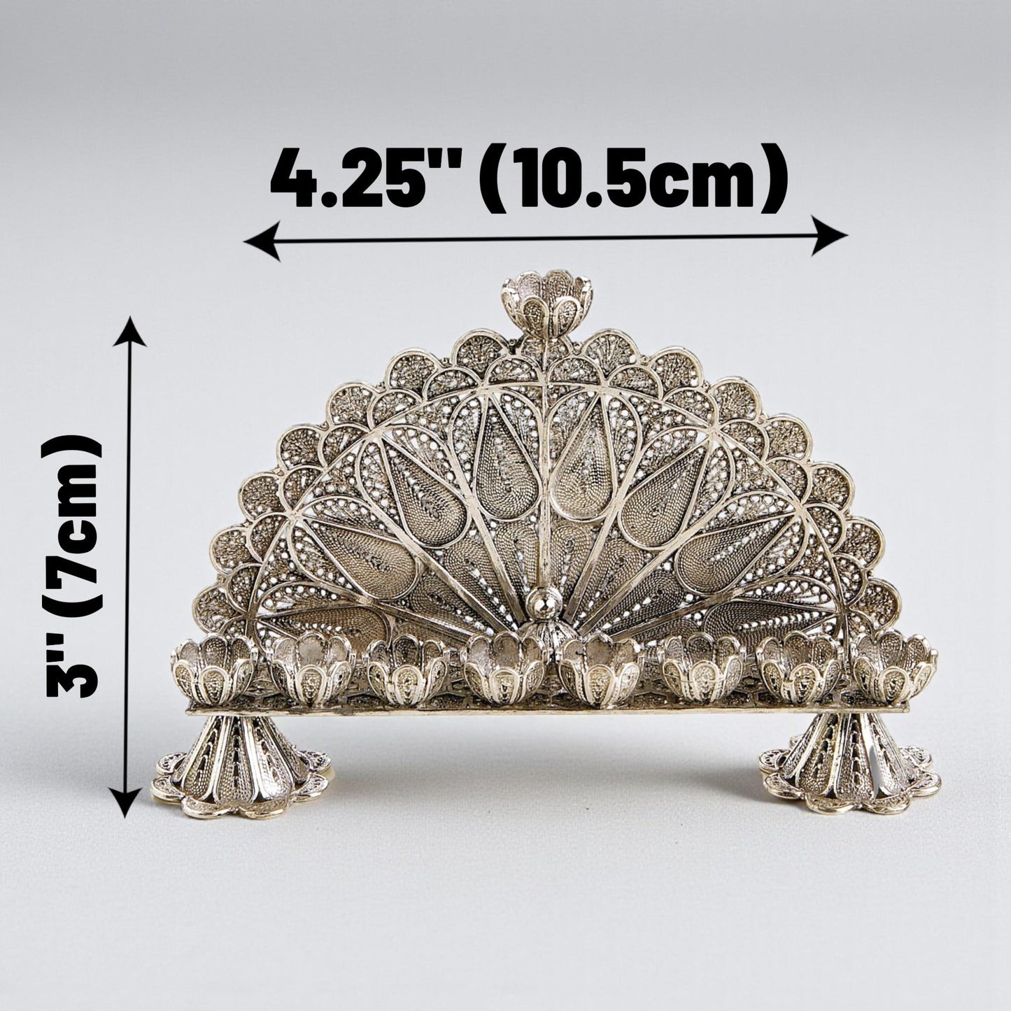Sterling Silver Yemenite Filigree Menorah | Handcrafted Judaica | Small & Medium Hanukkah Gift