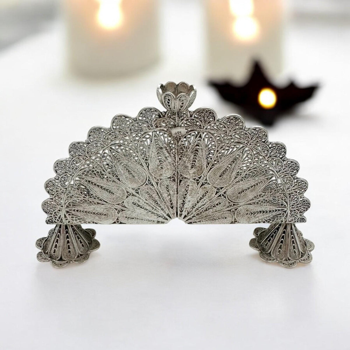 Mini-Ménorah de Hanouka en argent sterling