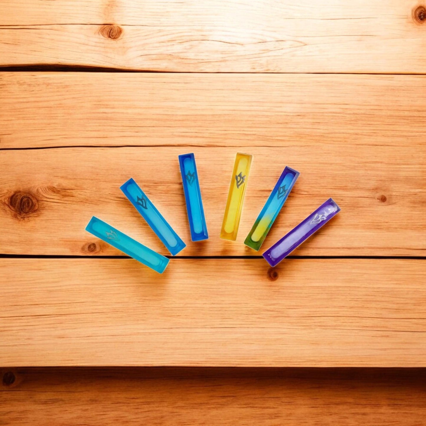Handmade Resin Mezuzah Case: Colorful Jewish Door Decor