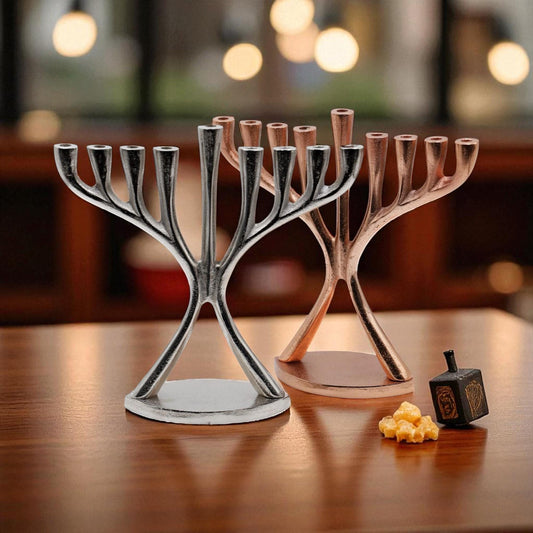 מנורת אלומיניום בגימור נחושת פיוטר
