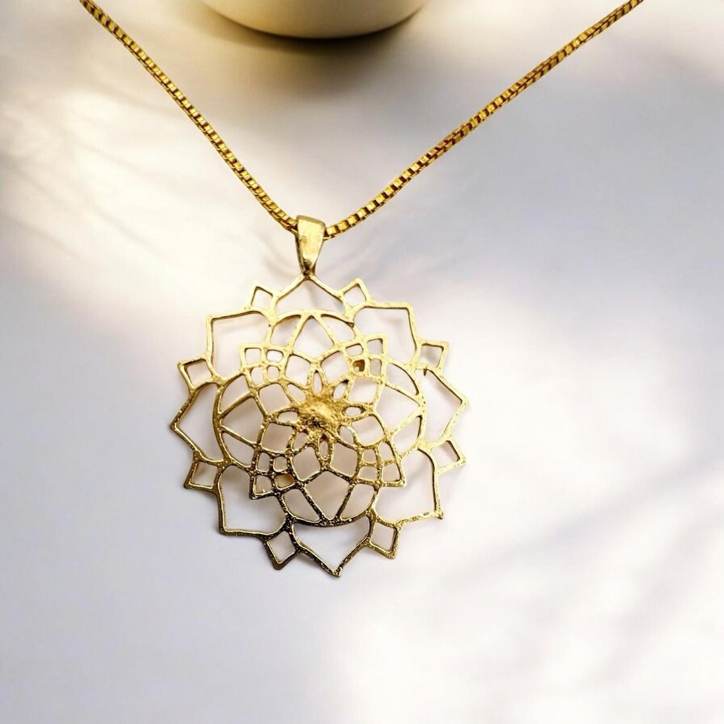 Gold Mandala Star of David Necklace