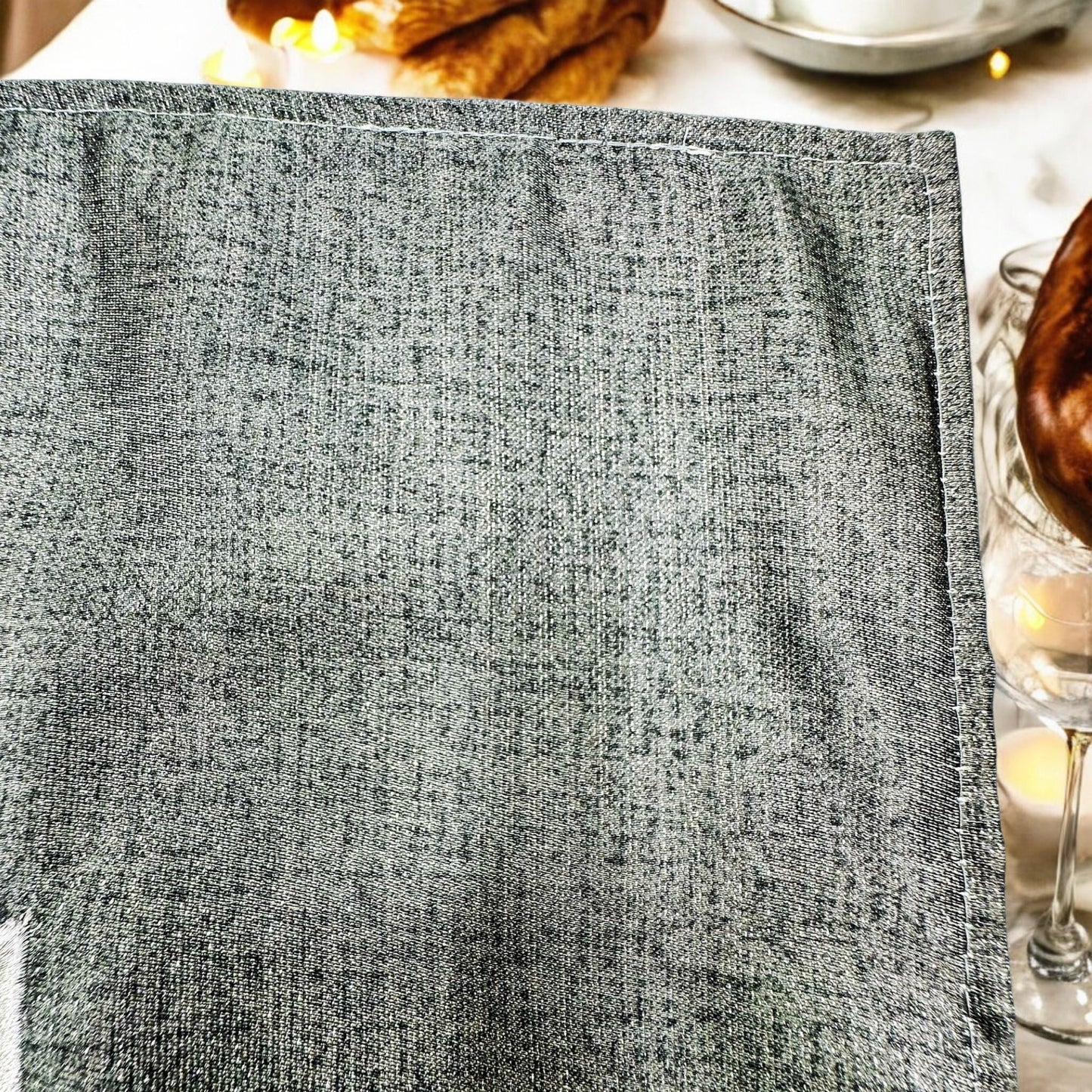 Shabbat Challah Cover Silver Gray