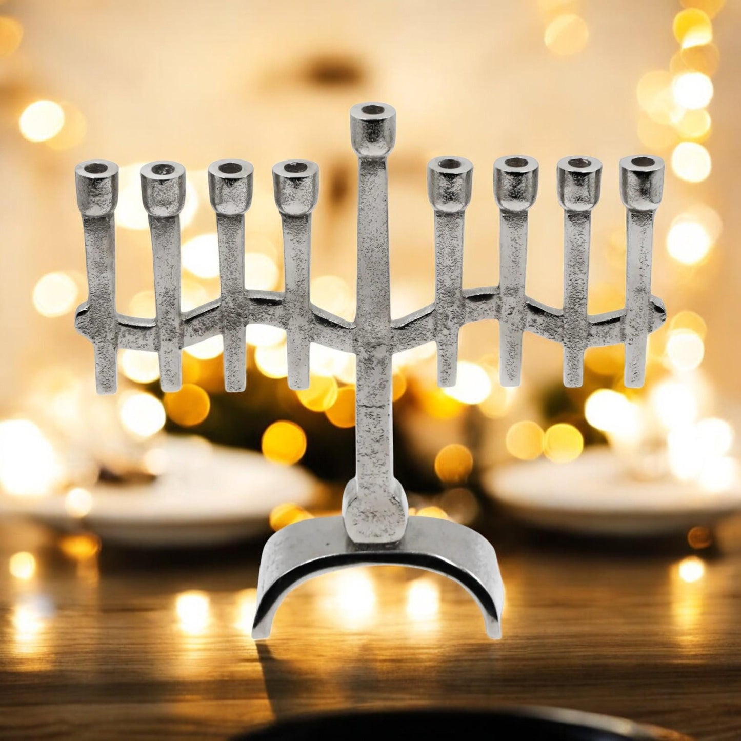 Vintage Design Silver Menorah