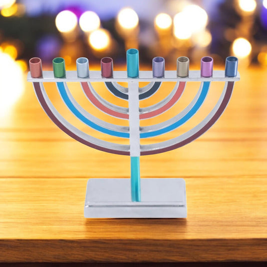 מנורת חנוכה צבעונית מאלומיניום אנודייז