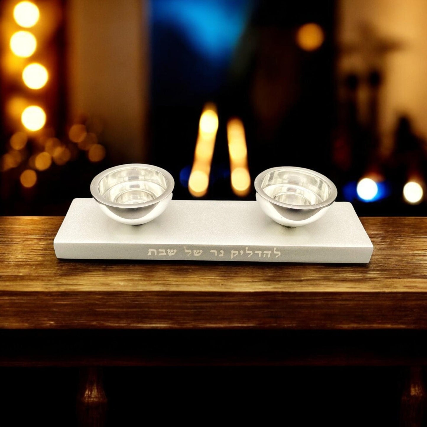 2-in-1 Silver Hanukkah Menorah & Shabbat Candlesticks
