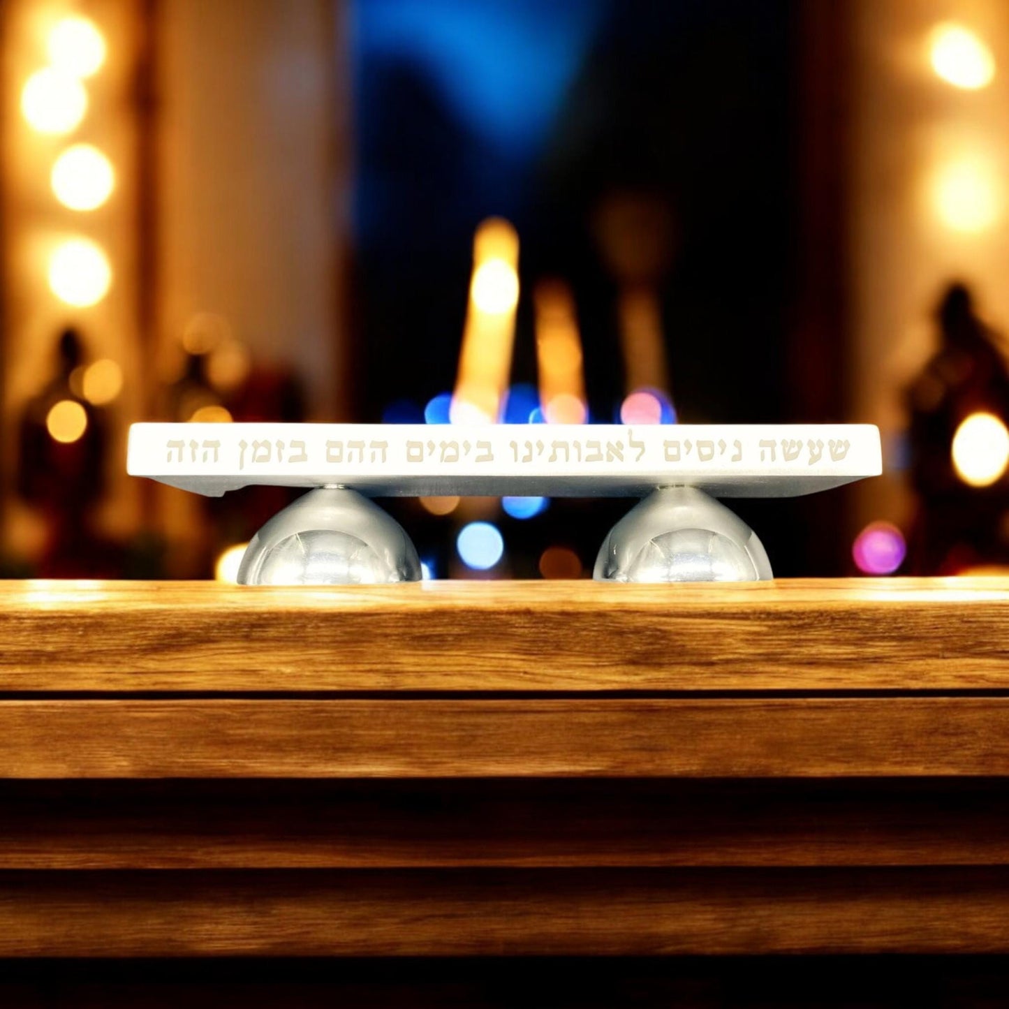 2-in-1 Silver Hanukkah Menorah & Shabbat Candlesticks