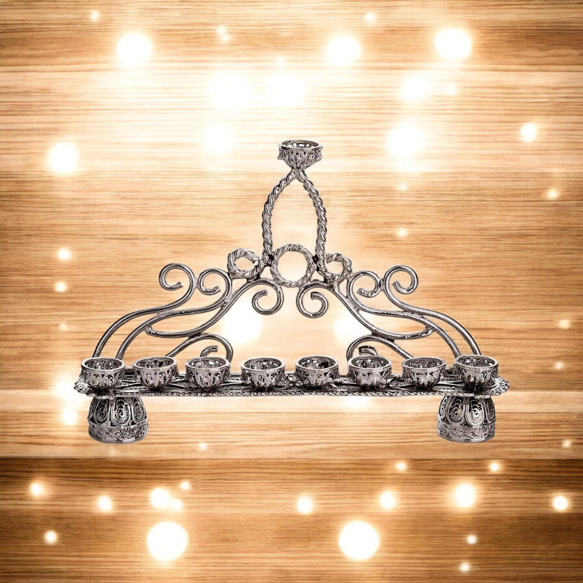 Mini ménorah à 9 branches en argent sterling