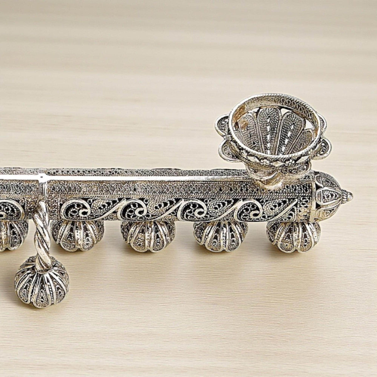 Menorah de Hanoucca et bougeoirs de Shabbat 2-en-1 en filigrane yéménite