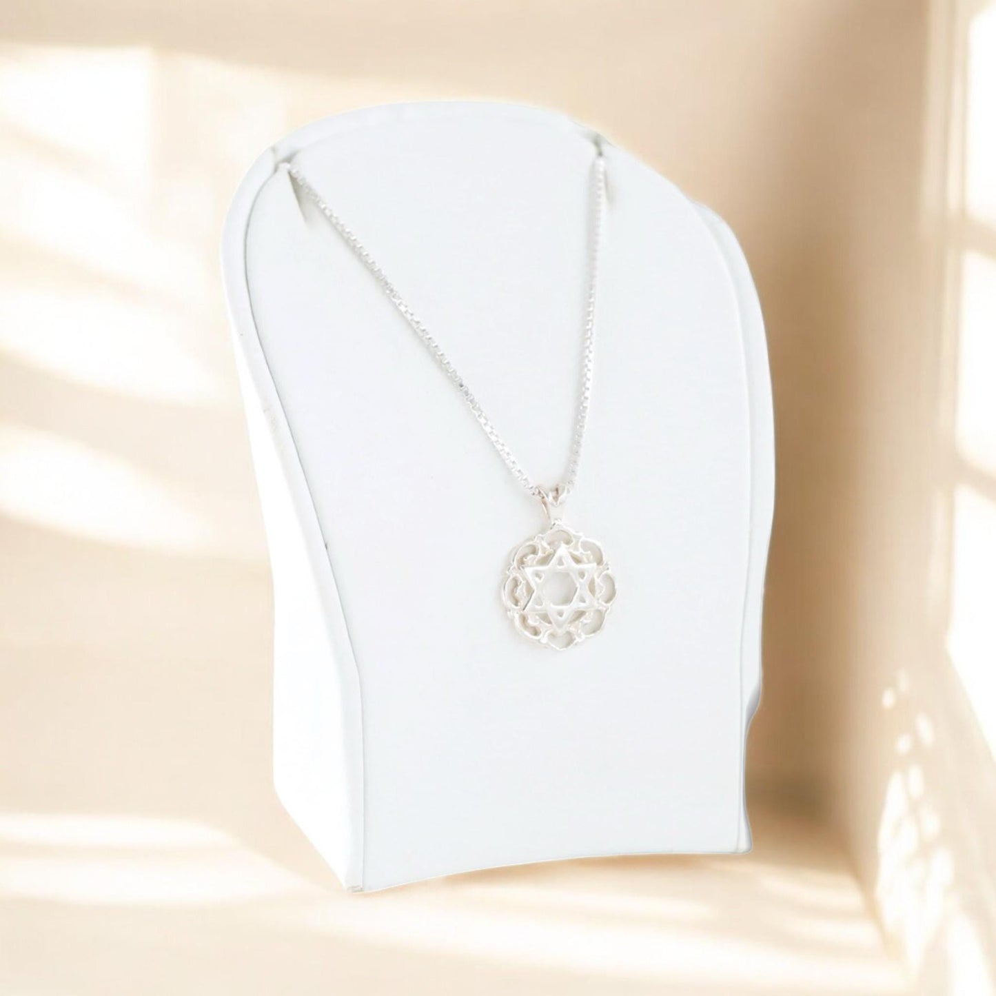 Sterling Silver Star of David Mandala Necklace