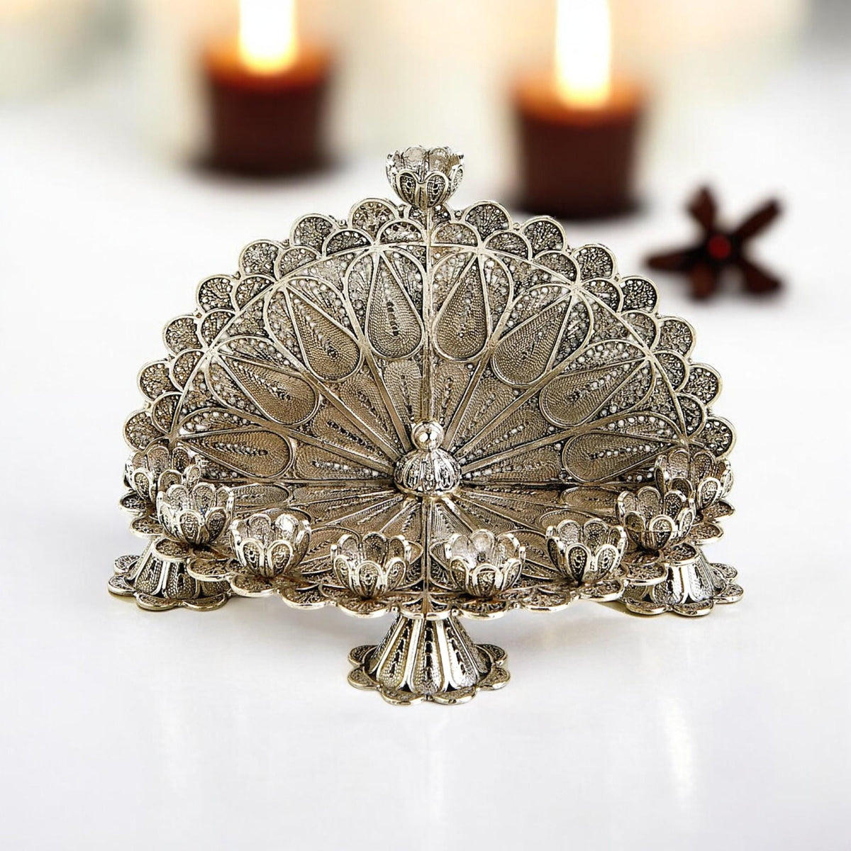 Mini-Ménorah de Hanouka en argent sterling