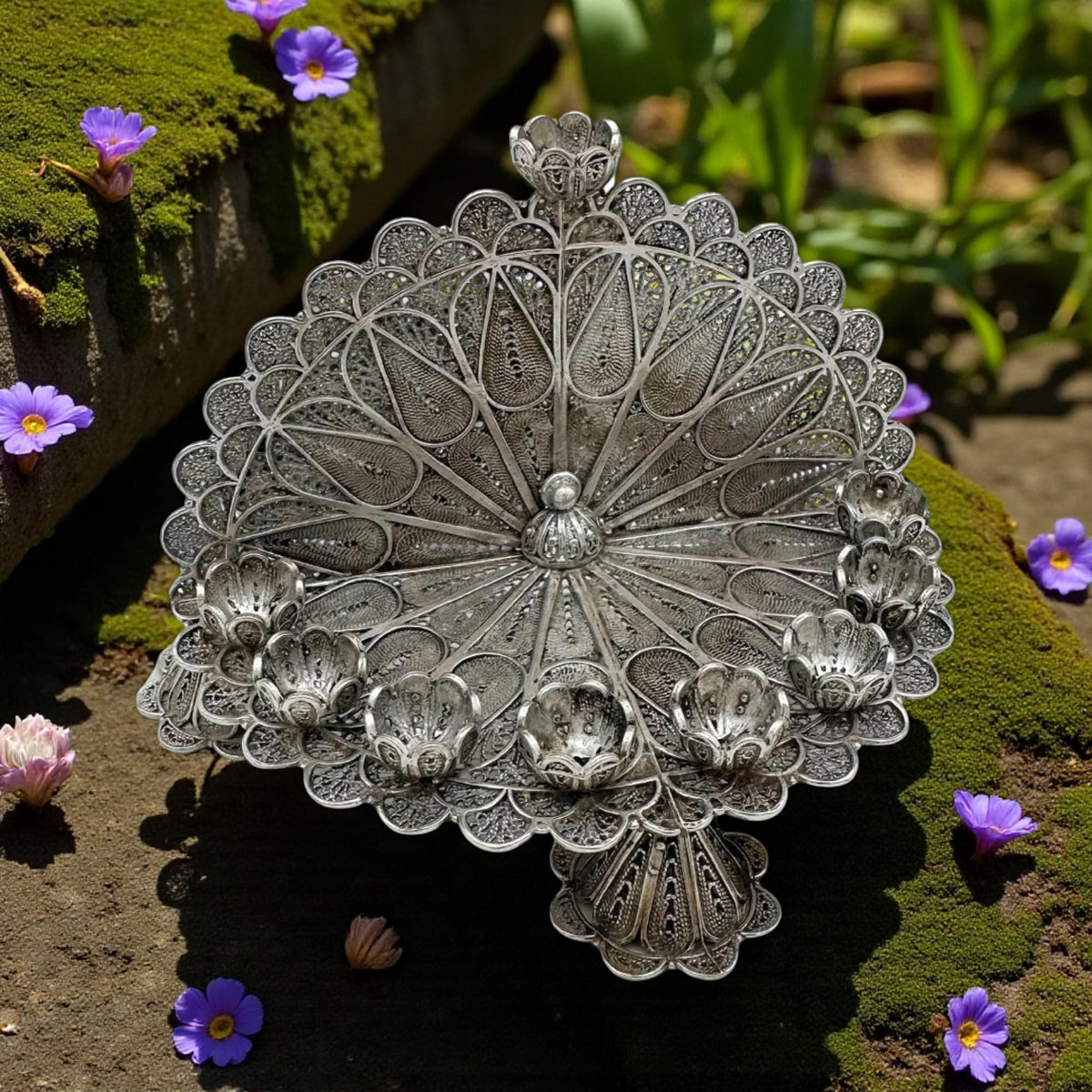 Mini-Ménorah de Hanouka en argent sterling