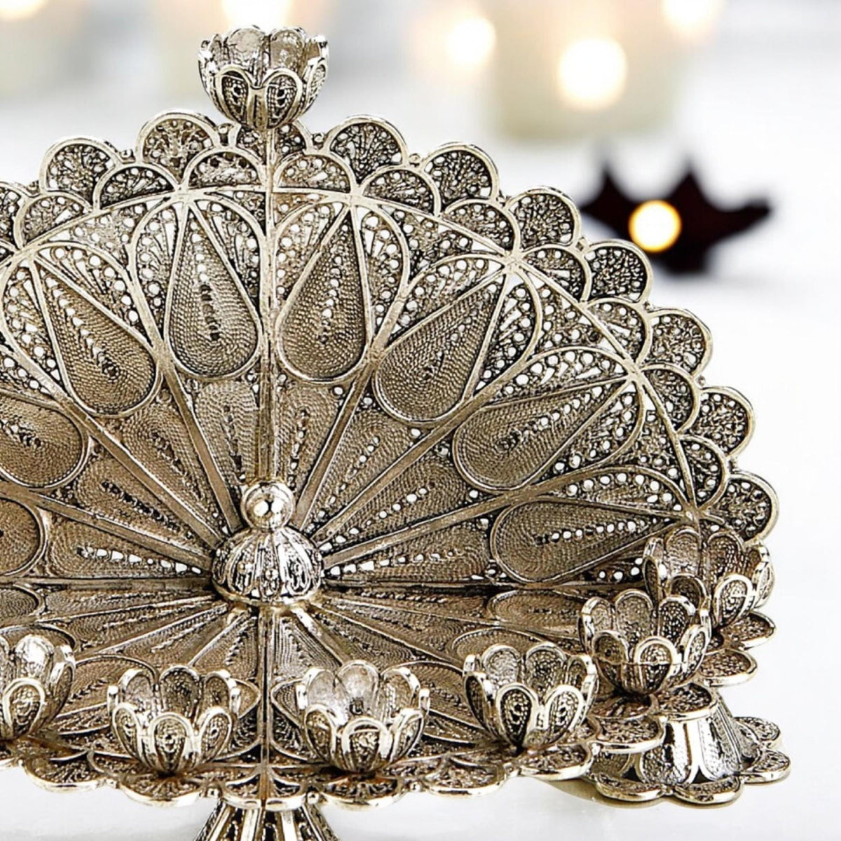 Mini-Ménorah de Hanouka en argent sterling