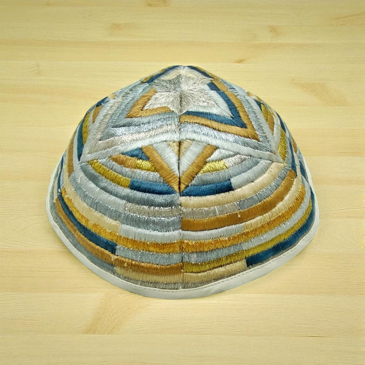 Gold Star of David Embroidered Kippah