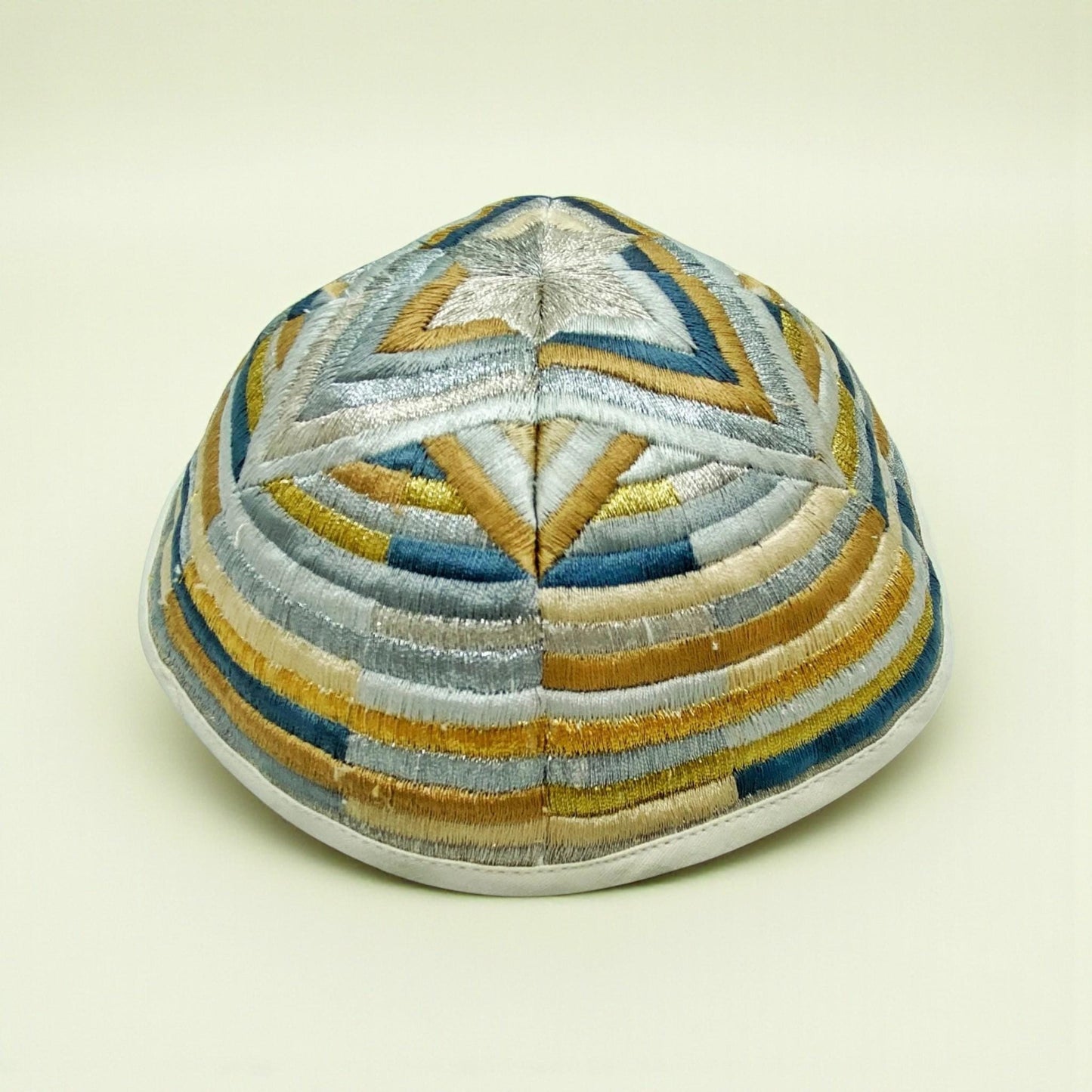Gold Star of David Embroidered Kippah